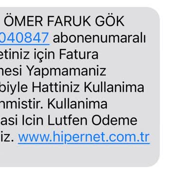 Hipernet Fatura Ödememe Rağmen İnternetimi Kestiler.