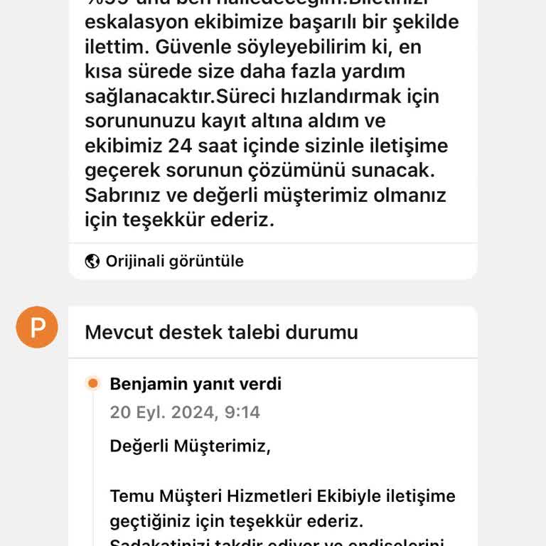 Temu Temi Para İade Sorunu