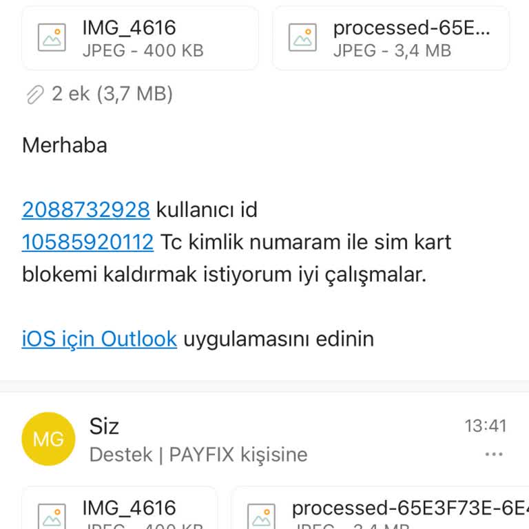 Payfix Sim Kart Bloke İşlemlerim Mail Atmama Rağmen Kalkmadı