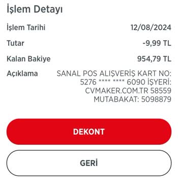 CV Maker İzinsiz Paramı Çekti