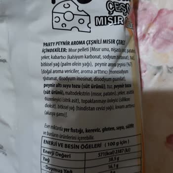 BİM Party Peynir Aroma Çeşnili Mısır Cerez Tadi Zehir Gibi