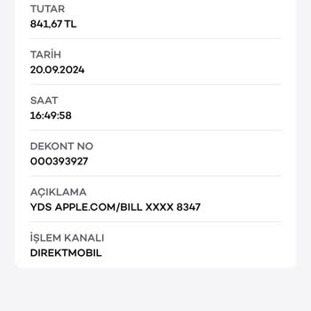 Akbank YDS Apple Para Çekimi