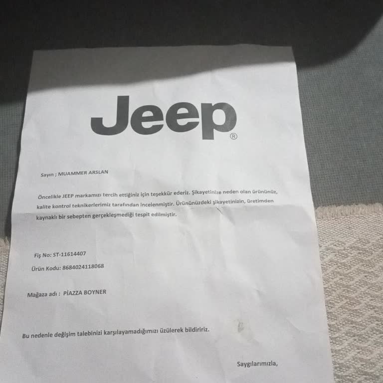 Boyner Jeep Polo Yaka Nın Yakası Yırtıldı