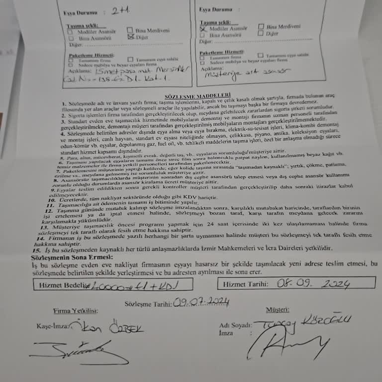 Eskici Evden Eve Nakliyat Sözleşmeye Rağmen 2 Kat Para Aldı
