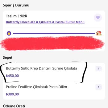 Akmerkez Butterfly Çikolata Ve Getir Sipariş Hatasından Mağduriyet