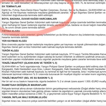 Aksigorta Eşya Poliçesi Dahili Su Hasarı Mağduriyeti