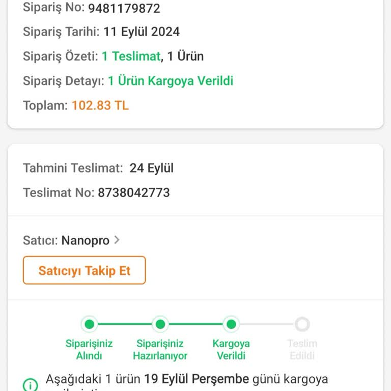 Trendyol Nanopro Siparişimi Kaybetti