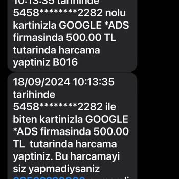 QNB Finansbank Kartımdan İzinsiz Google Ads Tarafından Para Çekilmesi