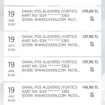 Exxen Platformu Ziraat Bankası Hesabımdan Para Çekiyor