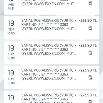 Exxen Platformu Ziraat Bankası Hesabımdan Para Çekiyor