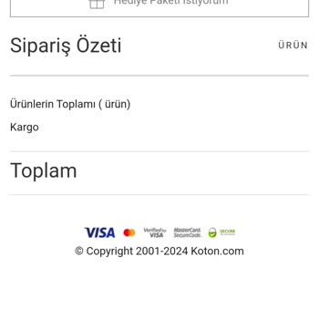 Koton Satin Aldığım Ürünün Parasının Çekilip Urunu Satin Alınmamış Gösteril