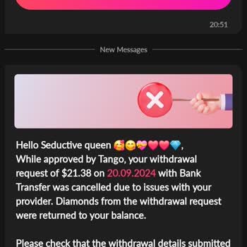 Tango Redeem Rejection of Withdrawal