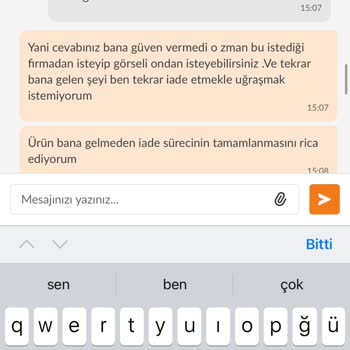 Trendyol İade Ettiğim Ürünün Tekrar Bana Yollanması