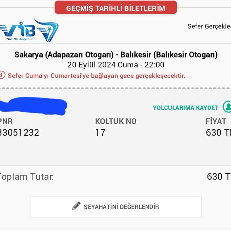Vib Turizm Sakarya Gece Yolculuğunda Kötü Deneyim: Rötar, Işıklar Ve Mola Sorunları