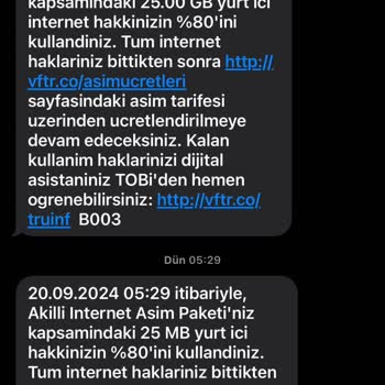 Vodafone İnternet Paket Aşımı Sorunu
