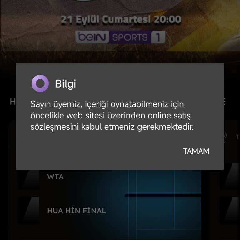 Bein Connect Online Satış Sözleşmesi Hatası