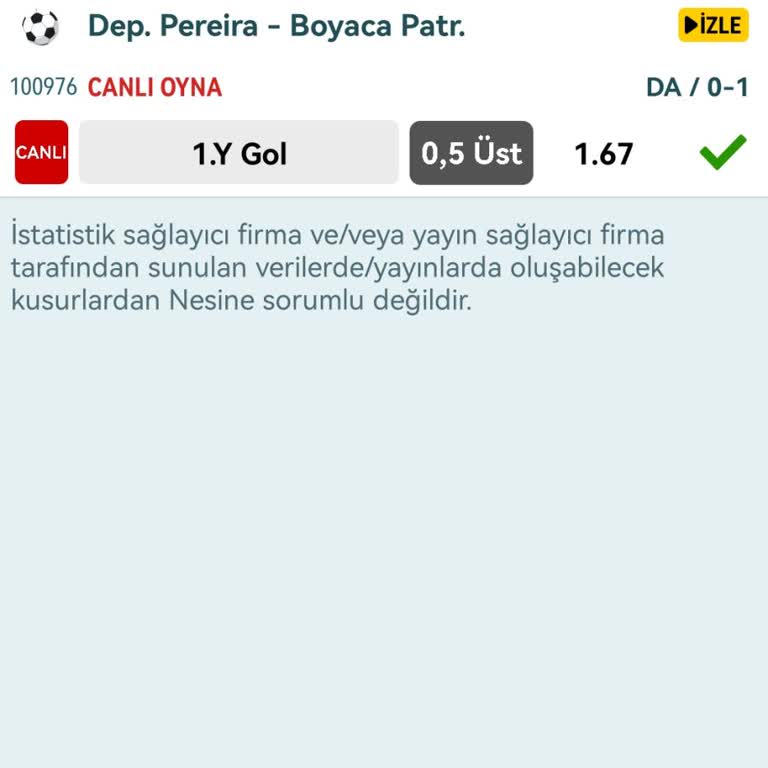 Nesine Onaylanan Kuponun 1.00 Orandan Sayılması