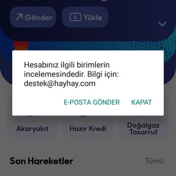 Hayhay Cüzdan Hesabımdaki Parayı Vermiyor