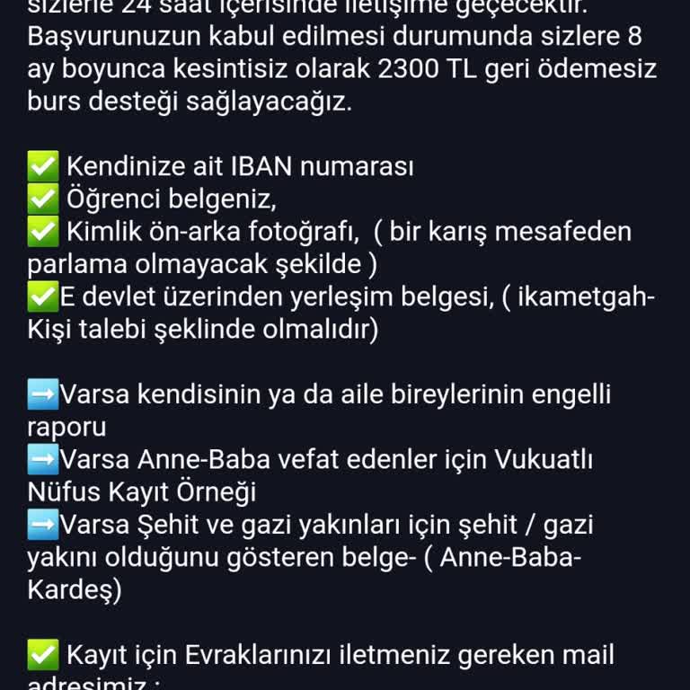 Burs Vaadiyle Dolandırıcılık Burs Başvurumun Geri Dönüşü Yapılmadı