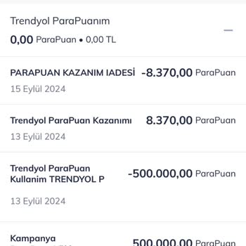 Trendyol 500 TL Parapuanımı İade Etmiyor