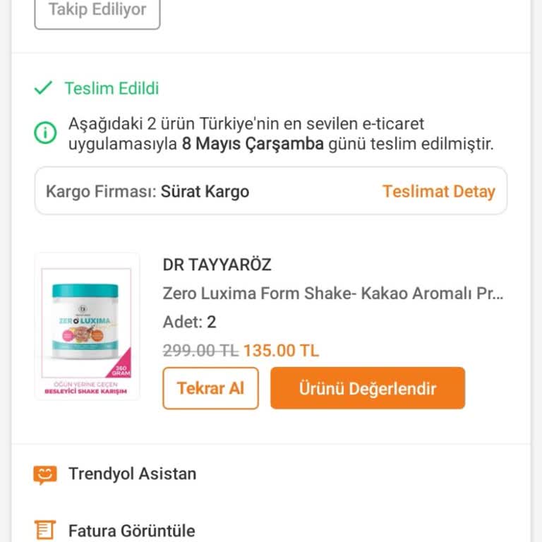 Dr. Öz Klinik Protein Tozu Ürün Şikayeti