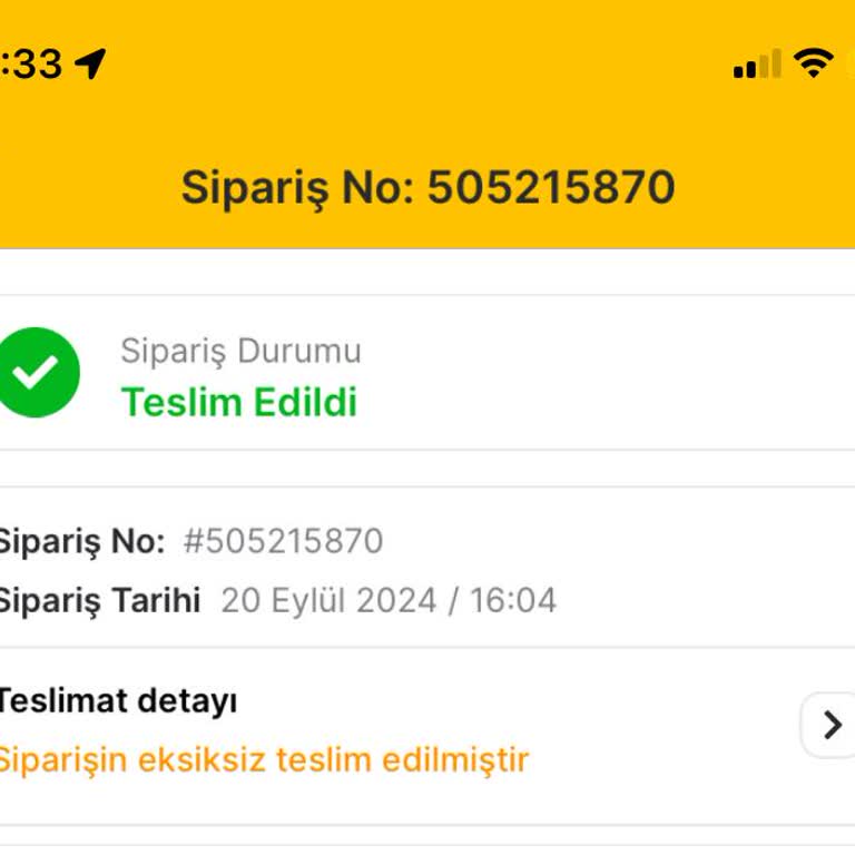 Migros Hemen Siparişi Teslim Edildi Görünmesine Rağmen Teslim Edilmedi