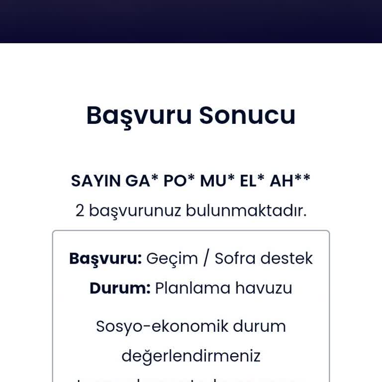 İstanbul Büyükşehir Belediyesi Sofra Geçim Yardımı