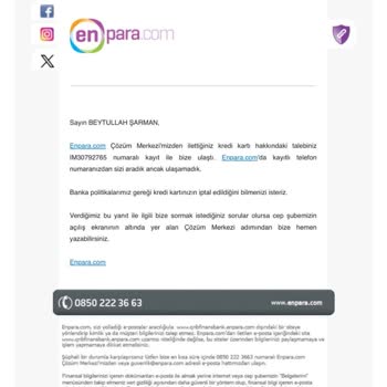 Enpara Harcama İtiraz Mağduriyeti Mastercard