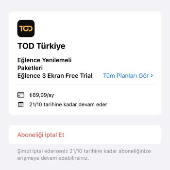 TOD Tv Tod'un Para İadesi Yapmaması