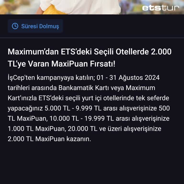 ETS Tur Ve İş Bankasının MaxiPuan Yüklememesi