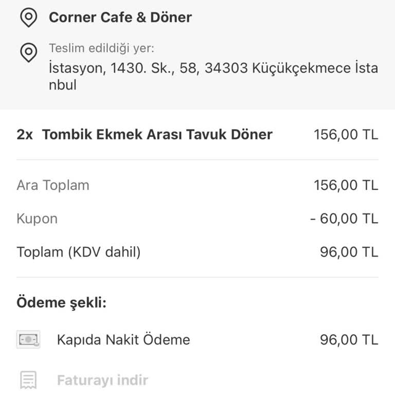 Yemeksepeti Fazla Ücret Alındı