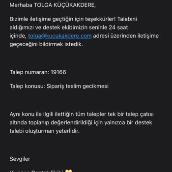 Vivense'den Aldığım Ürünler Teslim Edilmedi Ve Destek Cevap Vermiyor