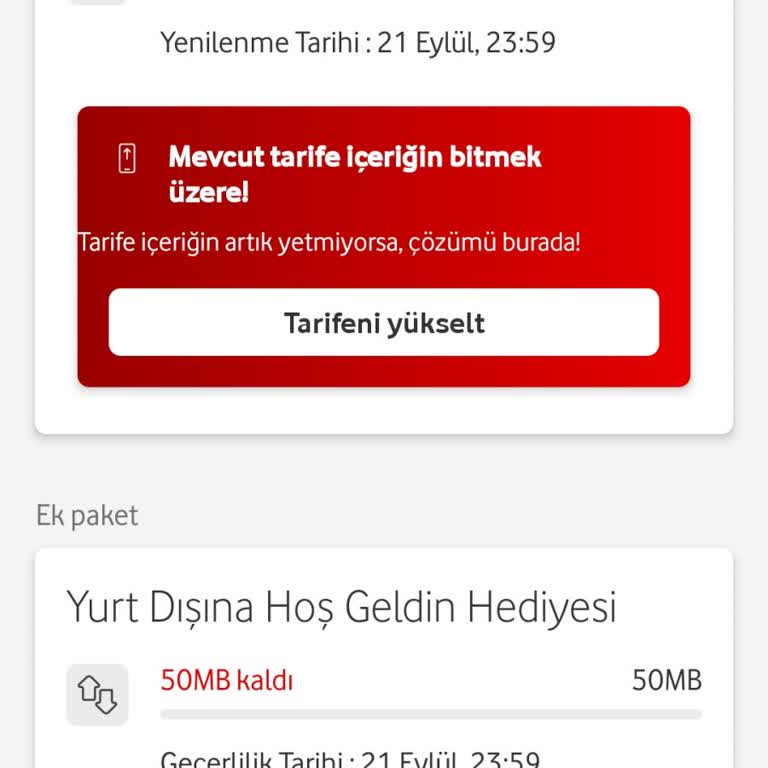 Vodafone'un Bilgim Dışında Ek Paket Tanımlaması