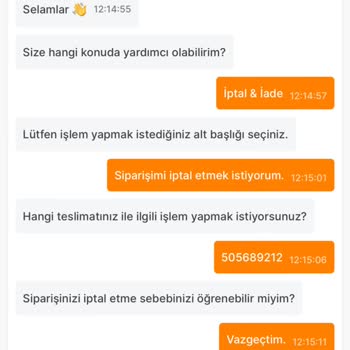 Migros Sipariş İptali İçin Canlı Yardıma Bağlanma Sorunu