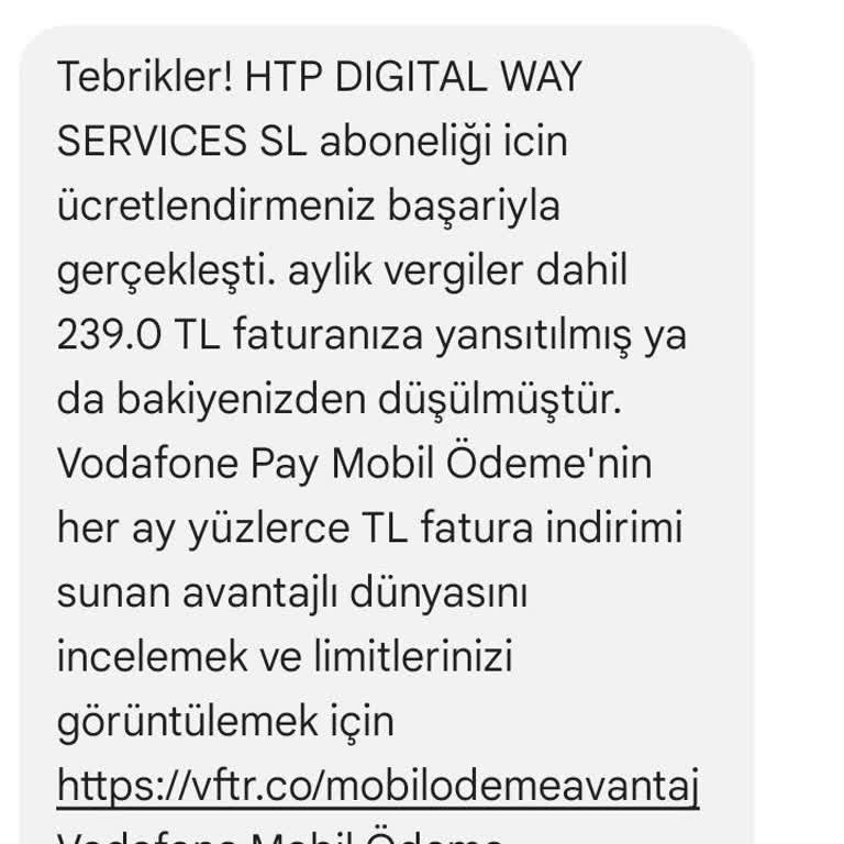 Vizyon Elektronik Para Htp Digital Way Services Sl Aboneliği