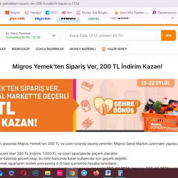 Migros Yemek Siparişine İstinaden Kupon Yükleme Sorunu