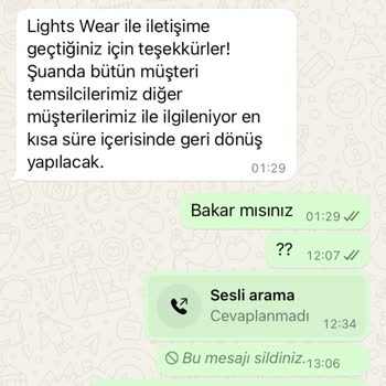 Lights Wear Yanlış Ürün Ve İlgisizlik