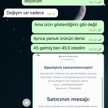 Hopesneakers.tr Yanlış Ürün Gönderimi