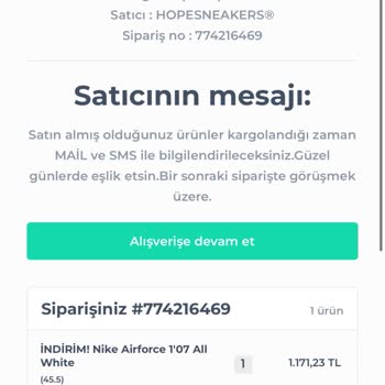 Hopesneakers.tr Yanlış Ürün Gönderimi