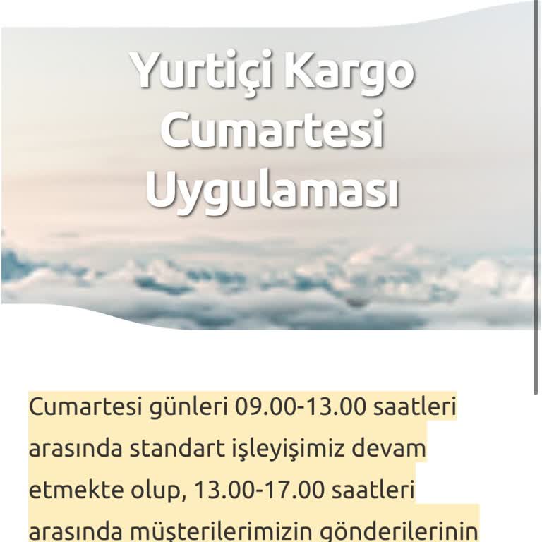 Yurtiçi Kargo Cumartesi Günü Kargo Teslim Almadı.
