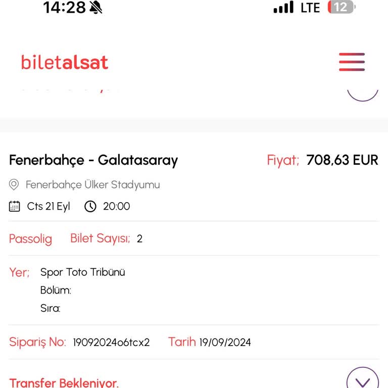 Biletalsat.com Fener - Galatasaray Maçı