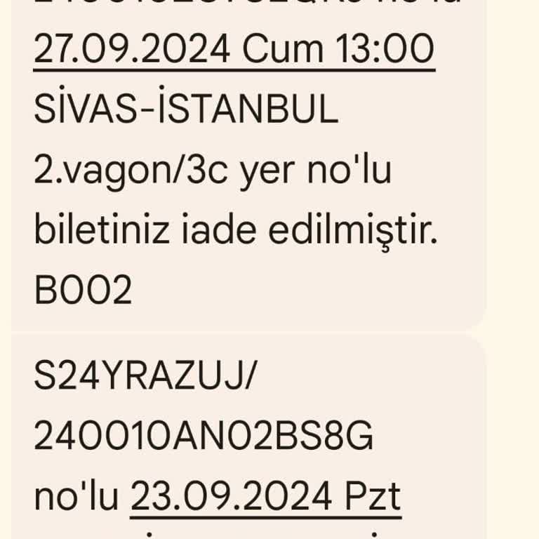 TCDD Bilet İade Kesintisi