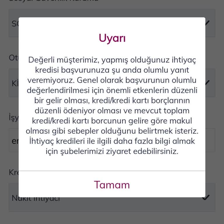 QNB Finansbank 20bin Kredi Vermemesi