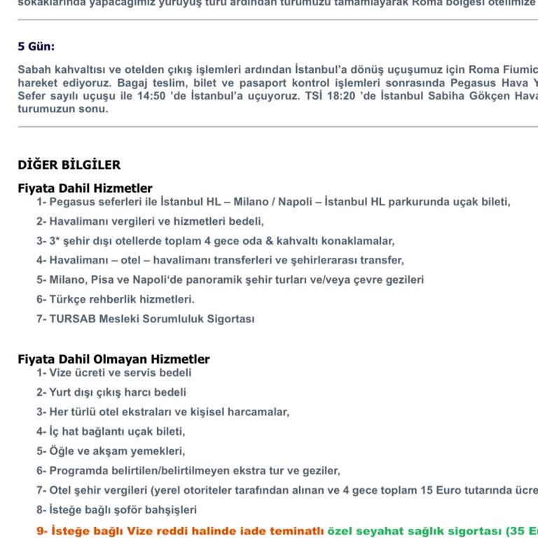Royal Tur Tur Şirketinin Ekstra Ücret Talebi Ve Yanıltıcı Bilgiler