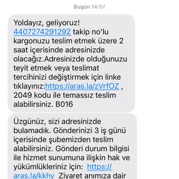 Aras Kargo Ürünlerimi Getirmeden El Koydu