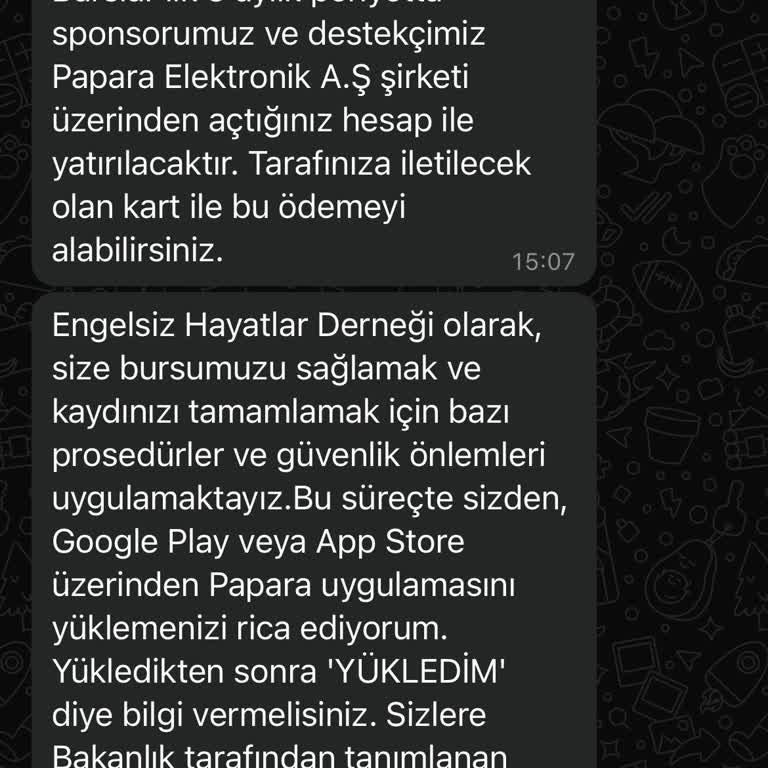Engelsiz Hayatlar Vakfı (Burs) Burs Başvurusunda Güvenlik Endişesi Yaşadım