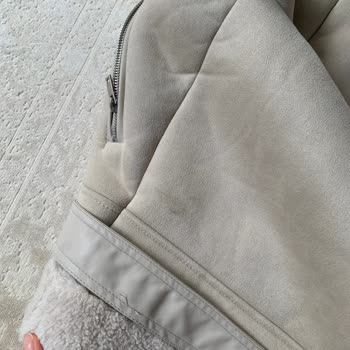 Stradivarius Tüylü Biker Ceket Kirli Geldi