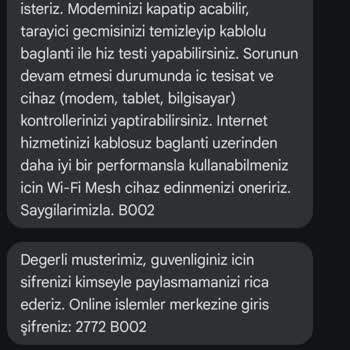 Millenicom Müşteri Hizmetleri İnternet Hız Problemini Çözemiyorlar