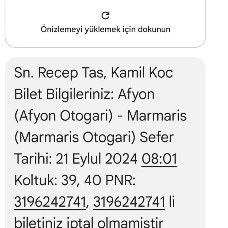 Obilet Üzerinden Alınan Kamil Koç Bilet İptali