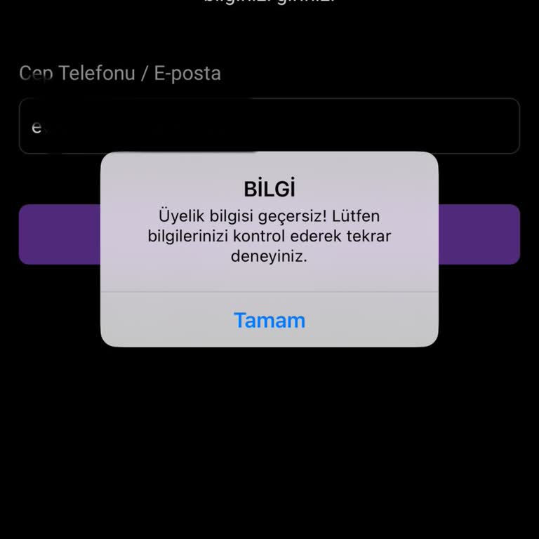 Digiturk Şifre Unuttum Ekranında Üyelik Geçersiz Hatası